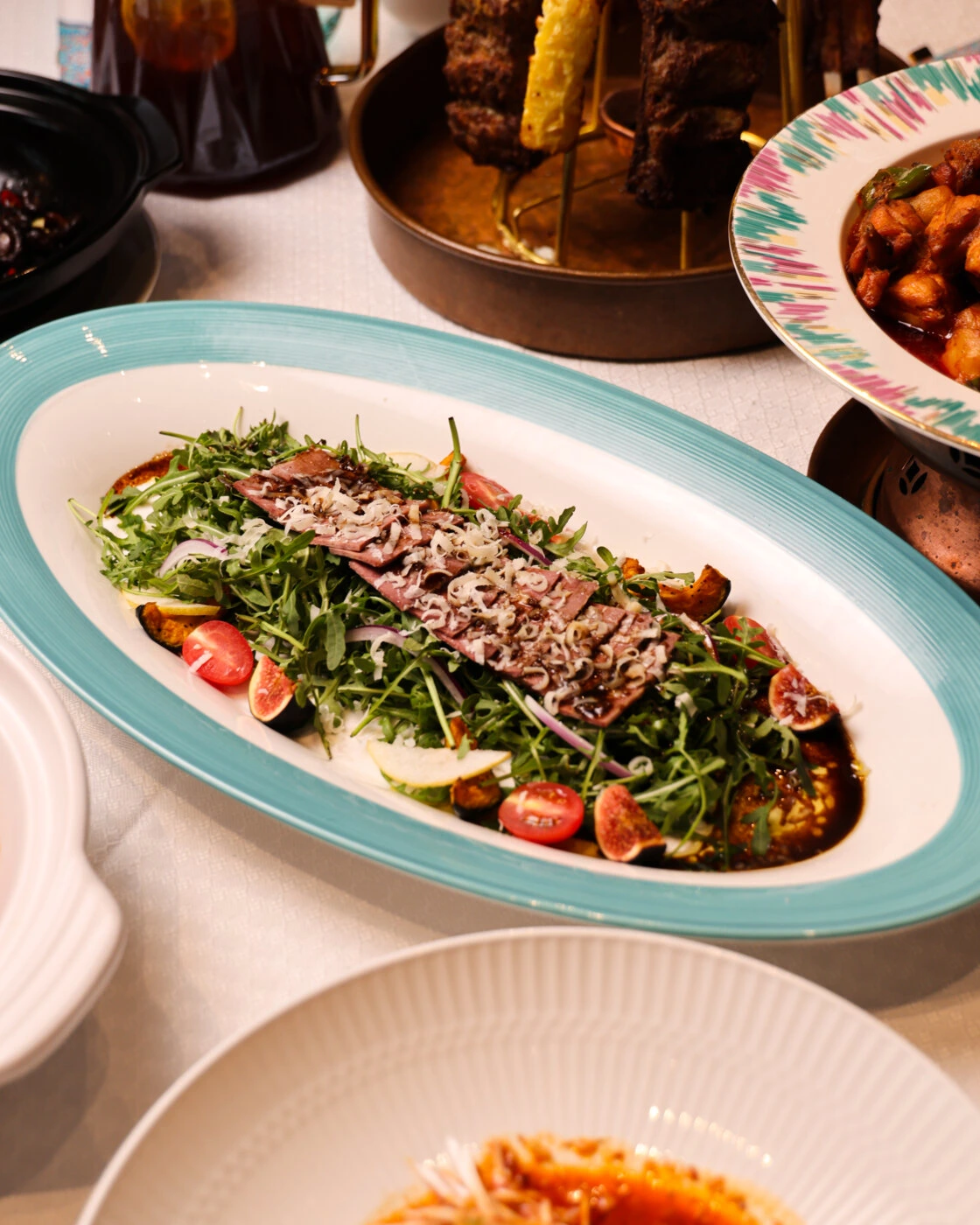 Lamb & arugula salad with figs