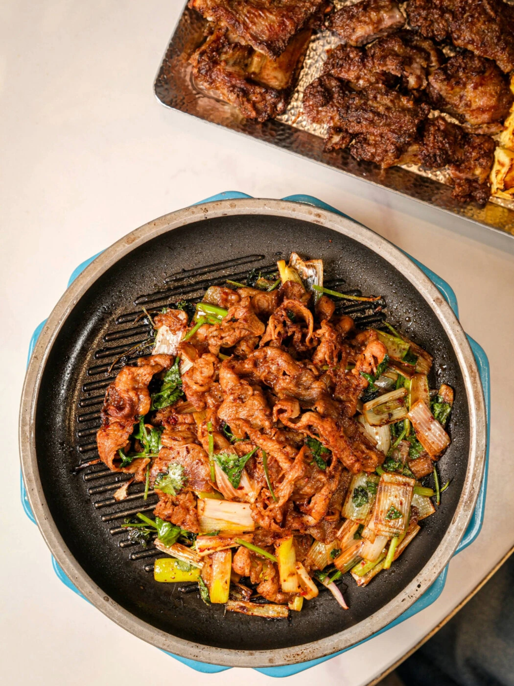 Cumin steak on the grill
