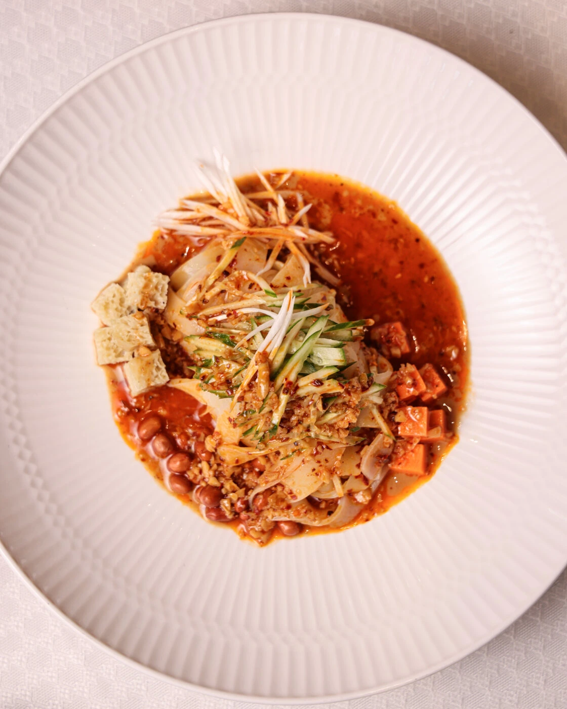 Spicy noodles in Xinjiang chilli broth